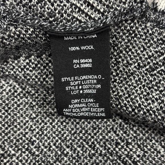 Theory Poncho Womens Petite Small Plaid Grey Wool Knit Florencia Oversized - Picture 12 of 13